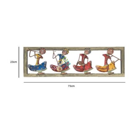 Ethnic Rajasthani 4 Musician Men Wall Hanging/Panel Sculpture for wall decor - Image 3