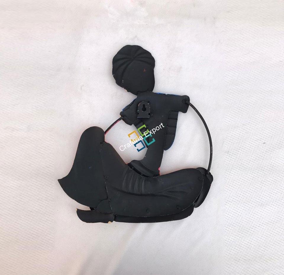 Indian Tradition Handcrafted Musical Men Wall Hanging Showpiece for Interior Decor/Gifts -(Set Of 2) - Image 5