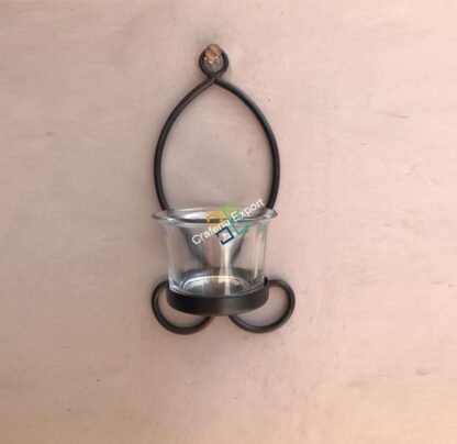 Leaf Shape Metal Wall Hanging Tea Light Candle Holder Stand  (set of 2) - Image 6