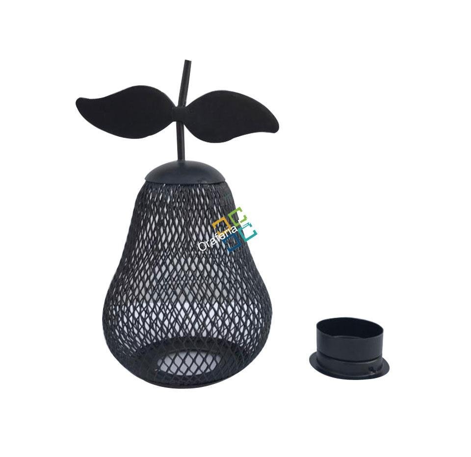 Pear Cage Shape Metal Table Top T-Light Candle Holder Stand (set of 2) - Image 2