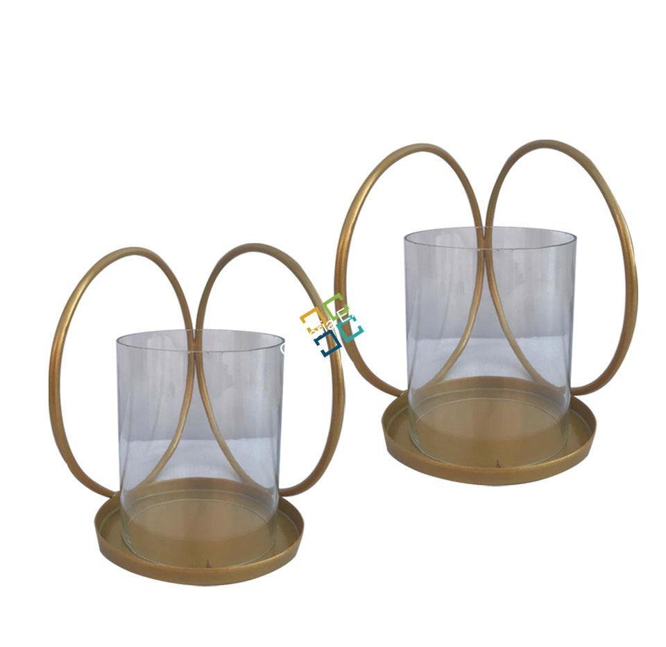 Attractive Shape Metal Table Top Tea Light Candle Holder Stand (set of 2) - Image 4