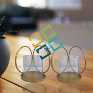 Attractive Shape Metal Table Top Tea Light Candle Holder Stand (set of 2)