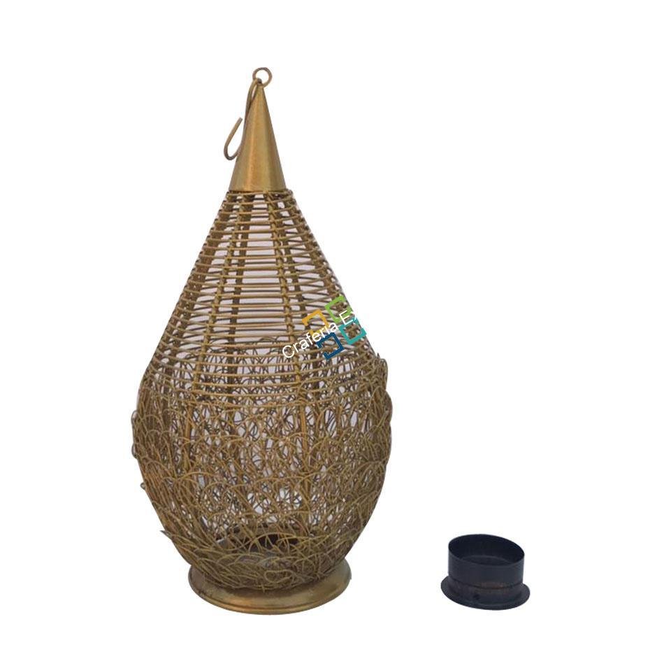 Pear Nest Shape Metal Table Top Tea Light Candle Holder (Hanging & Stand) - Image 2