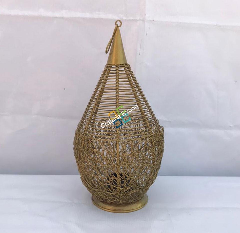 Pear Nest Shape Metal Table Top Tea Light Candle Holder (Hanging & Stand) - Image 5