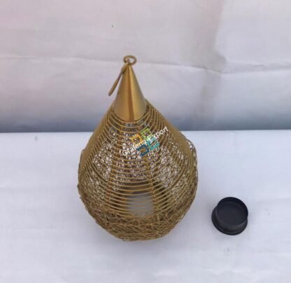 Pear Nest Shape Metal Table Top Tea Light Candle Holder (Hanging & Stand) - Image 6