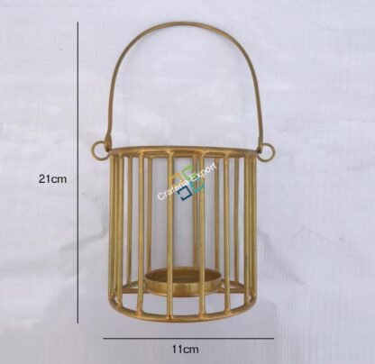 Bucket Cage Shape T-Light Candle Holder - Image 3