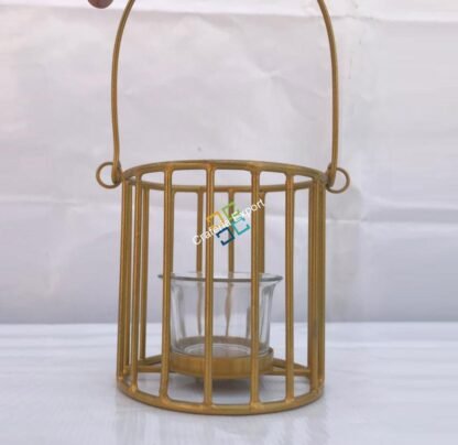 Bucket Cage Shape T-Light Candle Holder - Image 5