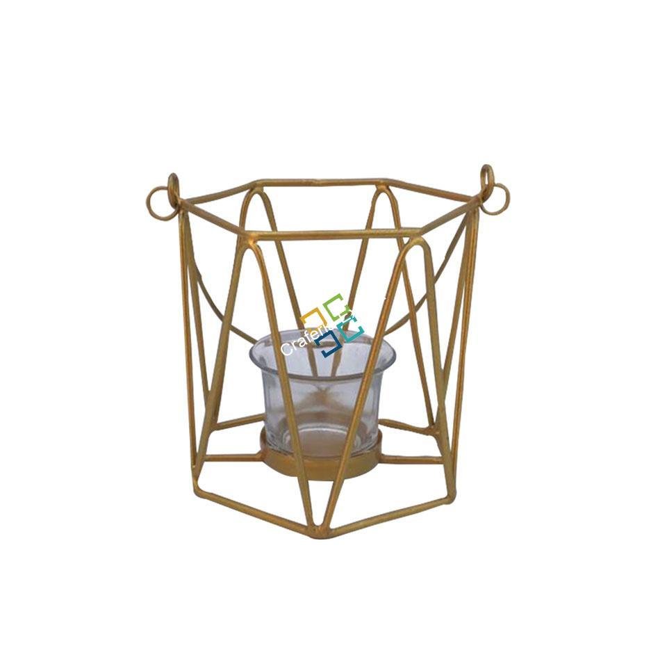 Triangle Wave Bucket Shape Table Top Tea light Candle Holder - Image 2