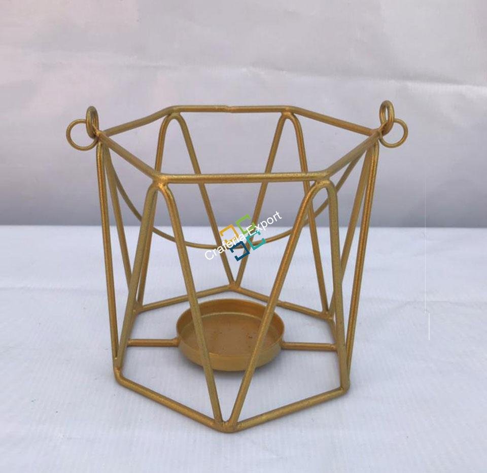 Triangle Wave Bucket Shape Table Top Tea light Candle Holder - Image 5
