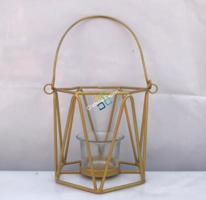 Triangle Wave Bucket Shape Table Top Tea light Candle Holder - Image 3