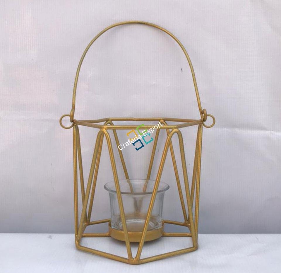 Triangle Wave Bucket Shape Table Top Tea light Candle Holder - Image 3