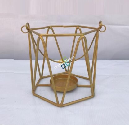 Triangle Wave Bucket Shape Table Top Tea light Candle Holder - Image 4