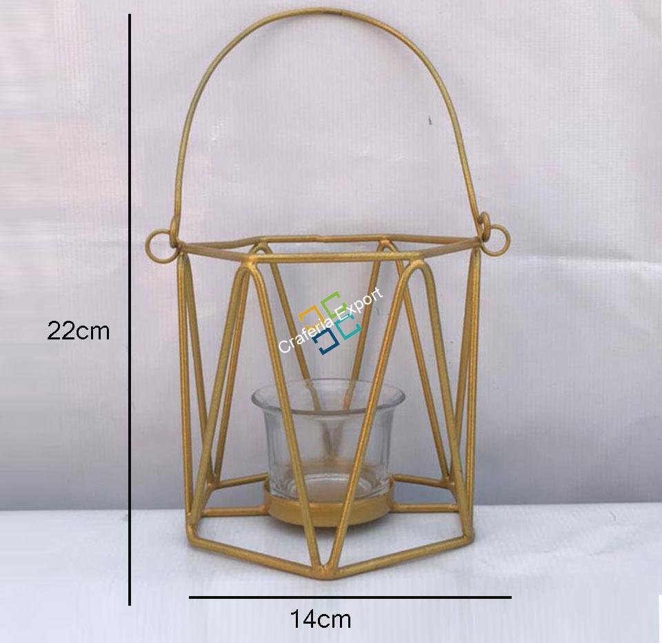 Triangle Wave Bucket Shape Table Top Tea light Candle Holder - Image 7