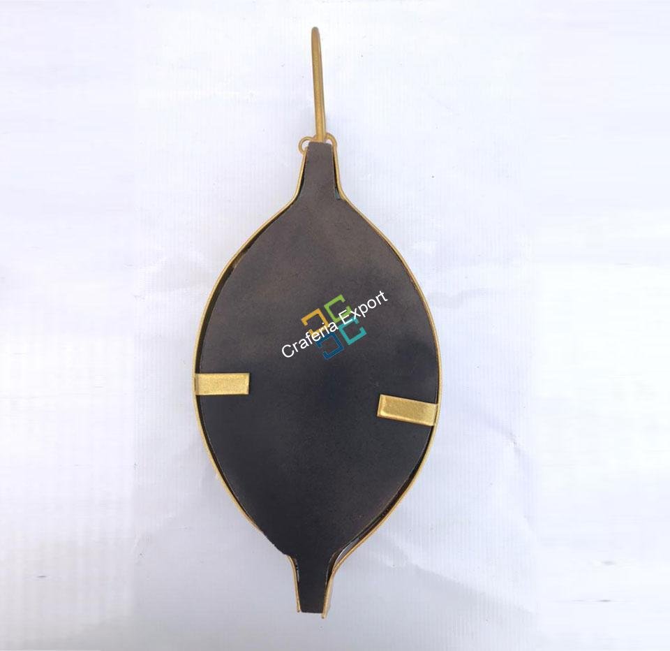Mirror Asokam Leaf Shape Wall Hanging Tea Light Candle Holder - Image 5