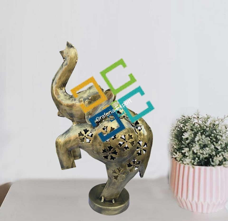 Handicraft metallic cute baby elephant shaped tealight candle holder for decor/Gifts