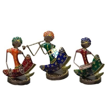 Rajasthani metal iron  musical man showpiece - Image 2