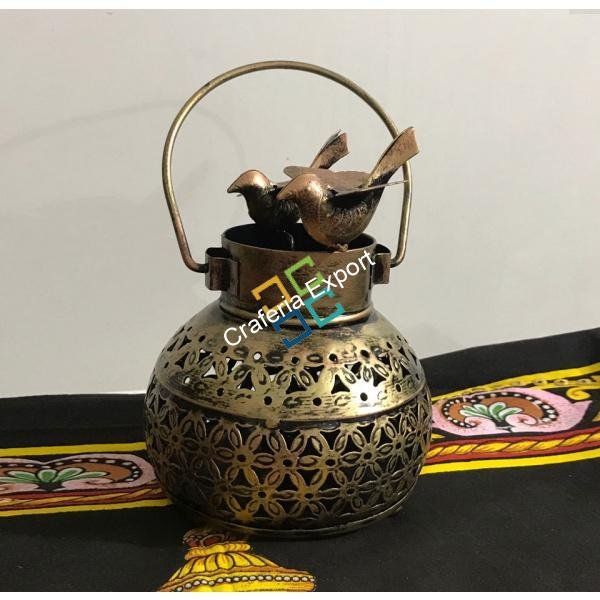 Round shaped uniquely designed T-light candle holder/hanging lantern/home decore - Image 5