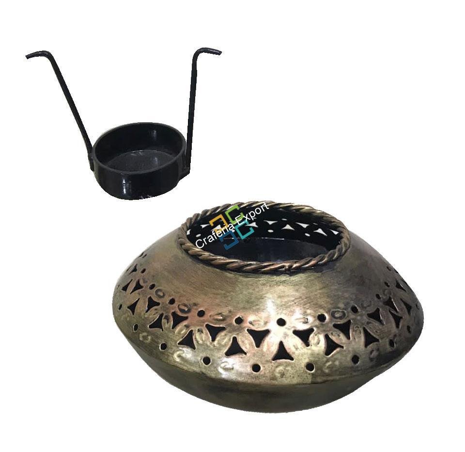 Traditionally designed handcrafted Hexagonal prism shaped T-light candle holder/home decor/gift item - Image 3