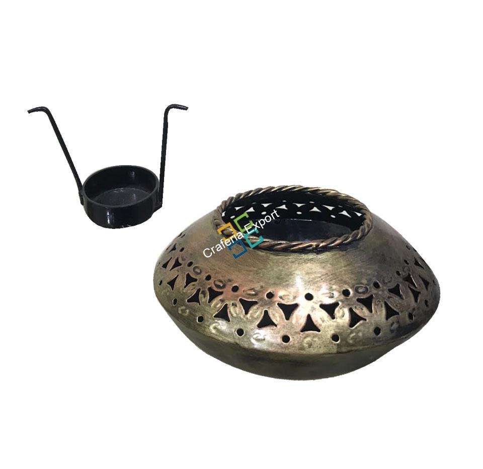 Traditionally designed handcrafted Hexagonal prism shaped T-light candle holder/home decor/gift item