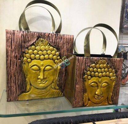 Ethnic Lord Buddha print handcrafted magazine holder/container/home decor/gift item(Pack of 2) - Image 3