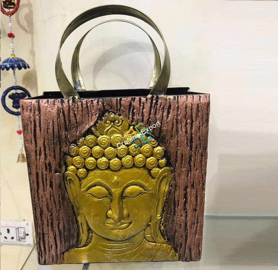 Ethnic Lord Buddha print handcrafted magazine holder/container/home decor/gift item(Pack of 2) - Image 6