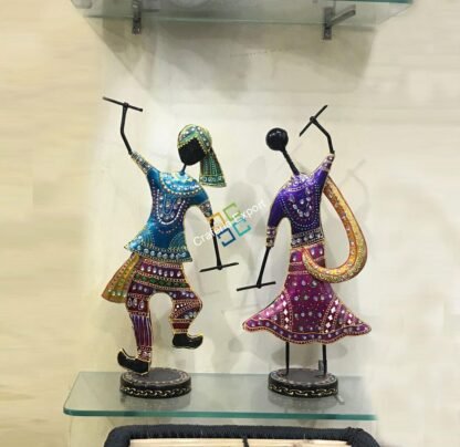 Colourful cheering folk Dancing couple ethnic showpiece/tabletop/home decor/gift item - Image 3