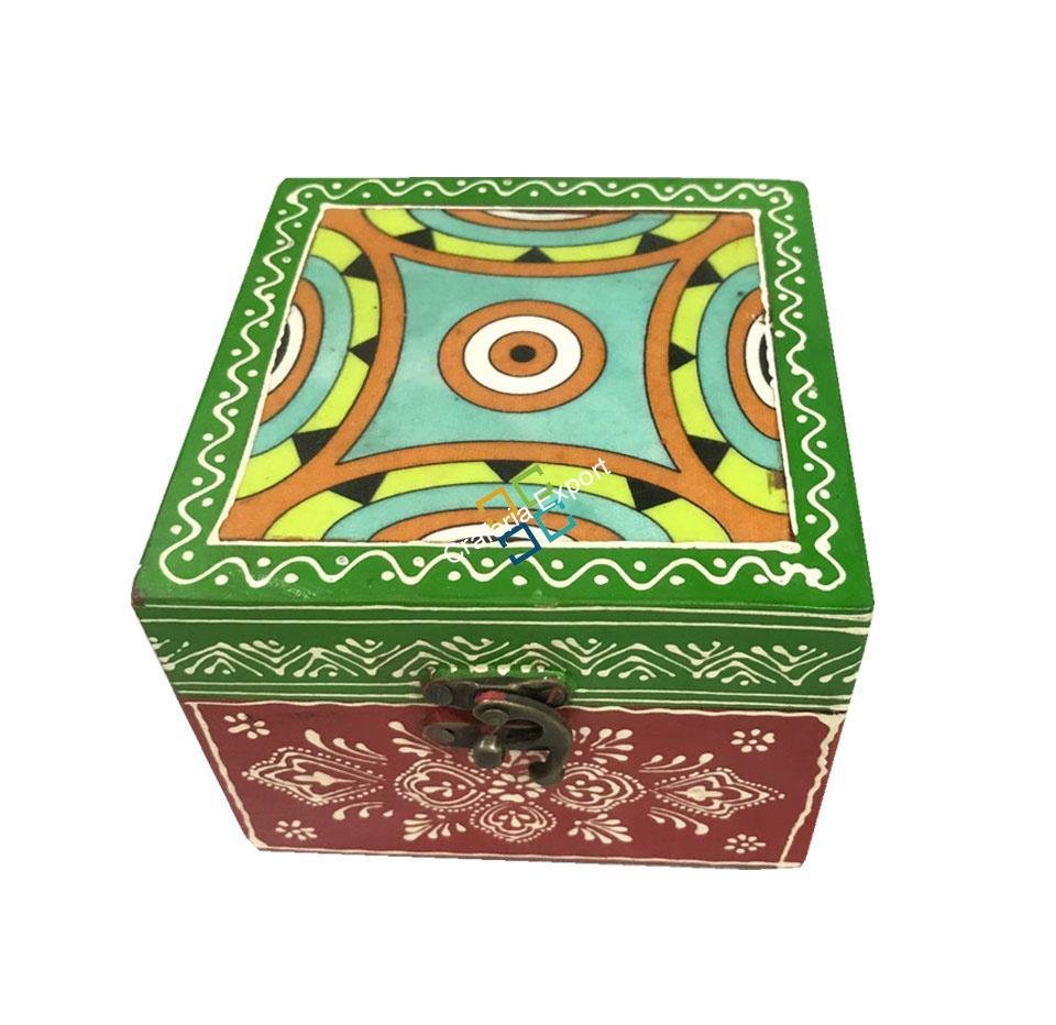 Vibrant Wooden Jewellery Box/Multipurpose Box/Gift Item/Home Decor