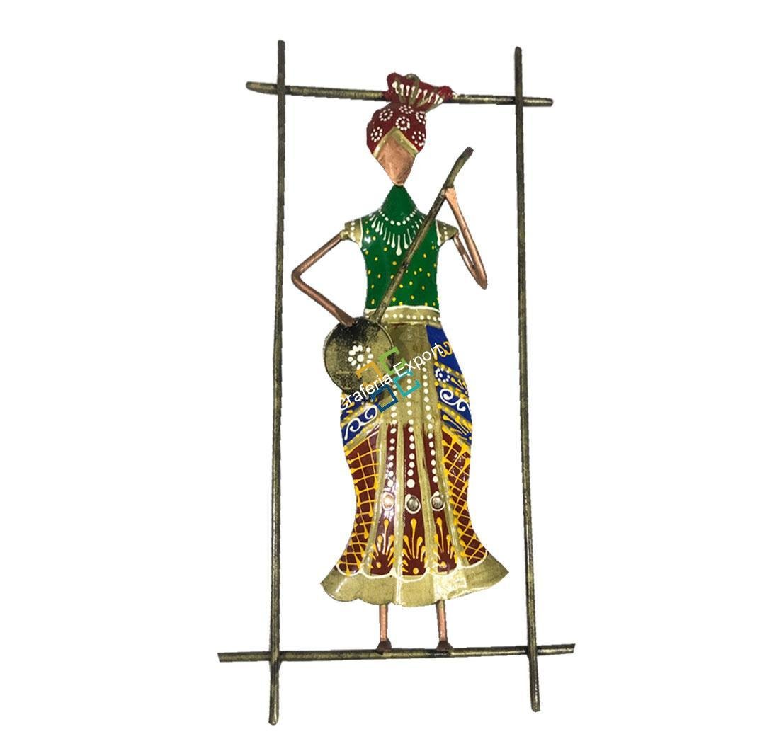 Tribal Punjabi Musical Man Wall Hanging / Traditional Handicrafted wall decor set of 3 - Image 3