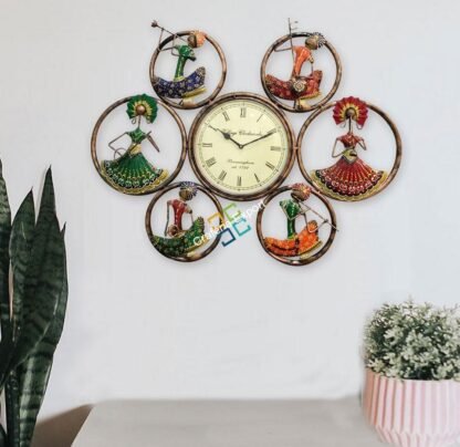 Musicians Ring Panel Wall figurines with clock for wall decor