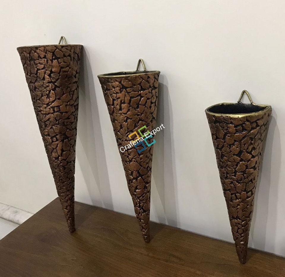 Flower Pot Wall Hanging Showpiece/Home Decor (Set of 3) - Image 2