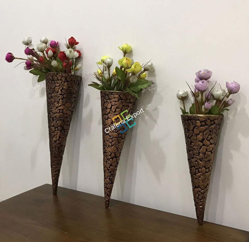 Flower Pot Wall Hanging Showpiece/Home Decor (Set of 3) - Image 5