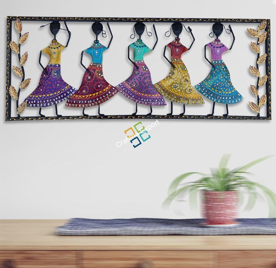 Decorative Metal Folk Dancing Women Wall Panel/Wall Hanging For home decor