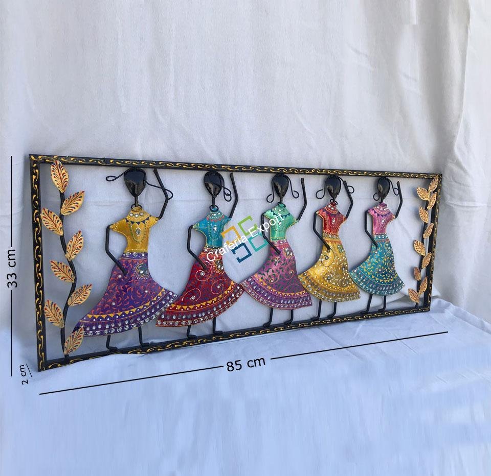 Decorative Metal Folk Dancing Women Wall Panel/Wall Hanging For home decor - Image 3
