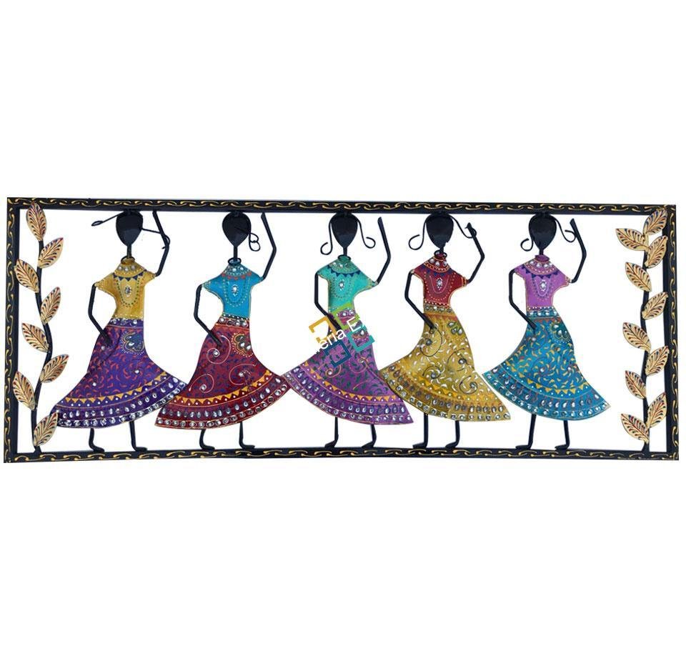 Decorative Metal Folk Dancing Women Wall Panel/Wall Hanging For home decor - Image 2