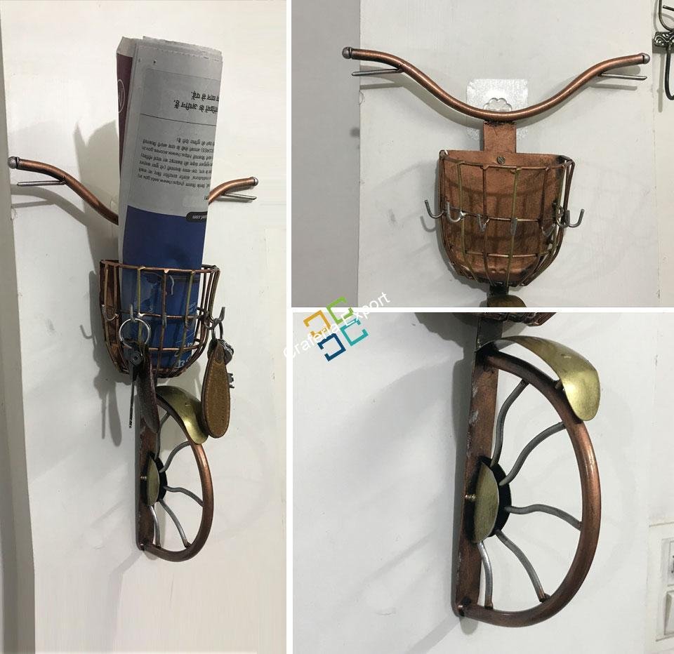 Metallic Cycle Key Holder Showpiece/Wall Hanging For Home Decor - Image 3