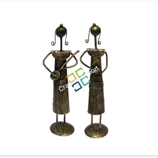 Antique Handicrafts pieces of iron tribal men decorative showpiece (set of 2)