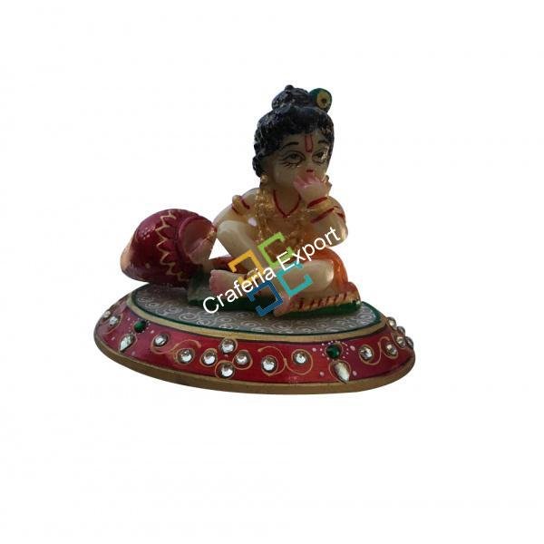 little krishna kanhaiya eating makhan Idol /statue showpiece for gift or home decor - Image 3