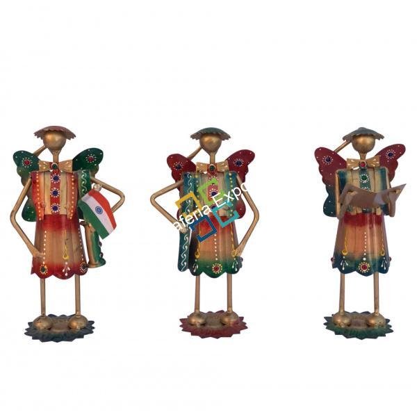 Metal Figurine Unquie Gifts showpiece / mini Doll Standing (set of 3) - Image 2