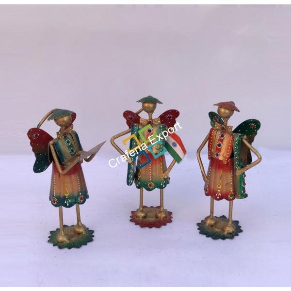 Metal Figurine Unquie Gifts showpiece / mini Doll Standing (set of 3) - Image 3