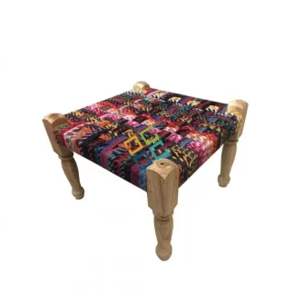 Colorful Handmade Wooden Pidha/Stool For Home