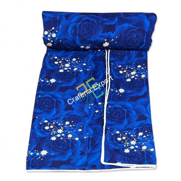 Elegant blue big flower print cotton AC quilts / blanket / duvet for double bed