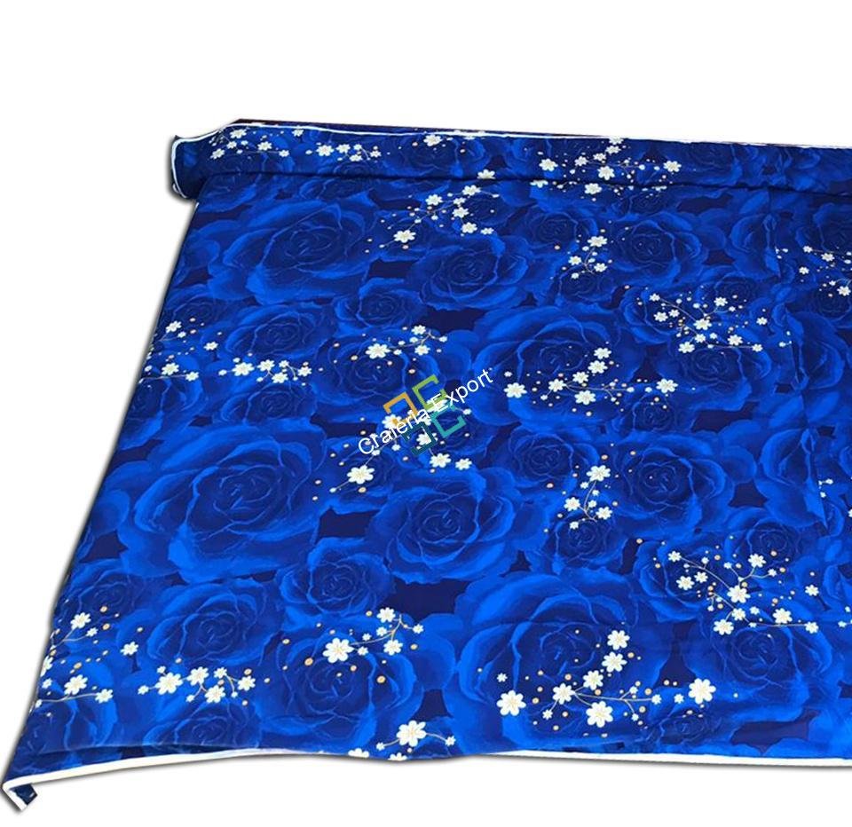 Elegant blue big flower print cotton AC quilts / blanket / duvet for double bed - Image 4