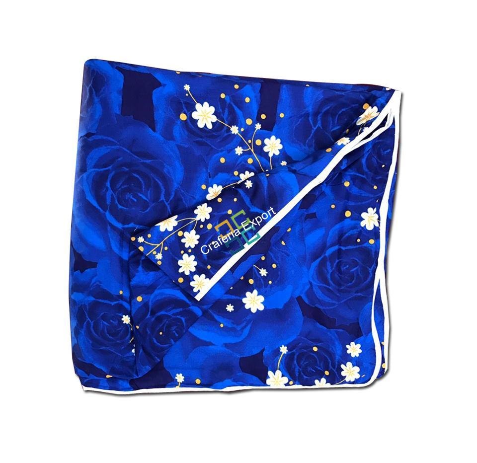 Elegant blue big flower print cotton AC quilts / blanket / duvet for double bed - Image 3