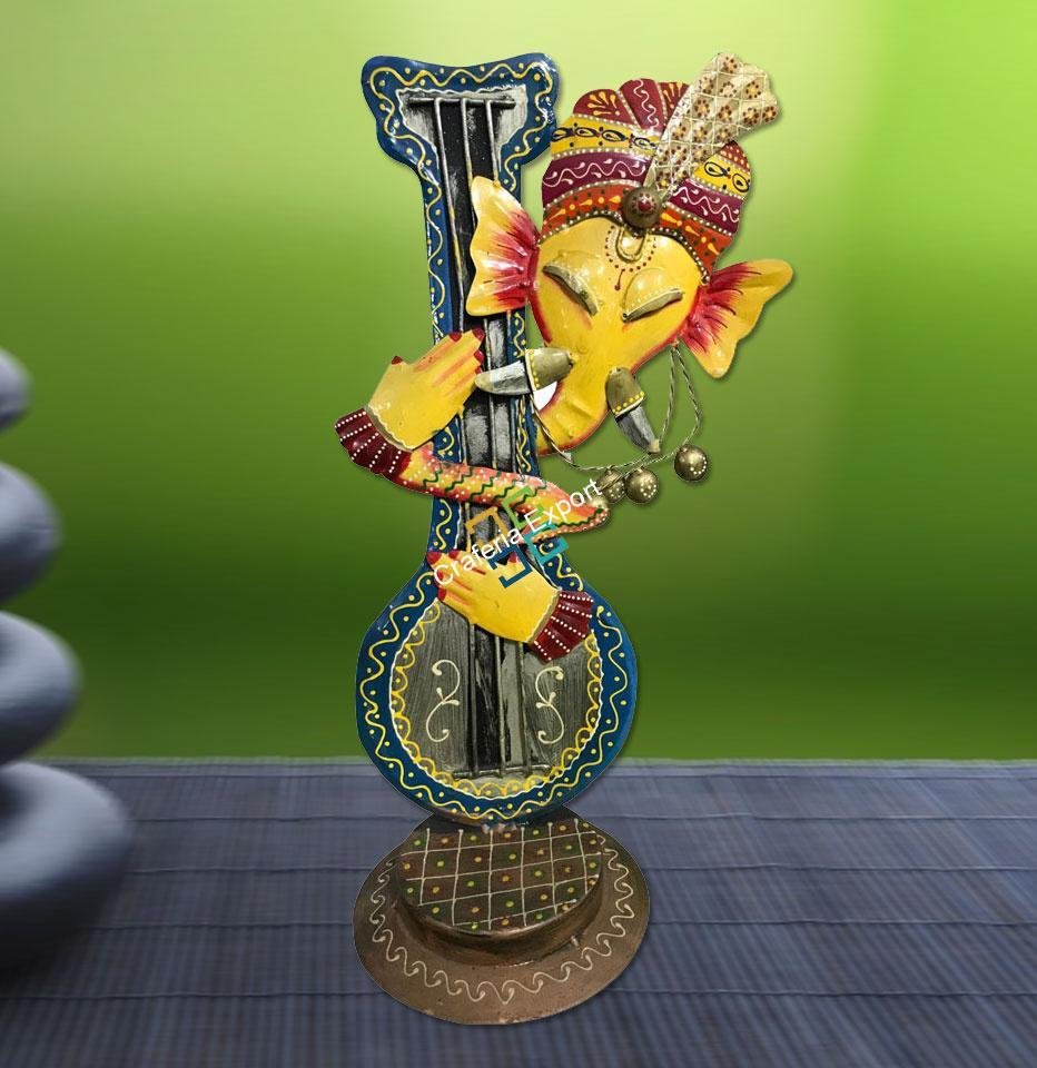 Ganesha Playing Veena Tabletop/Home decor/Showpiece