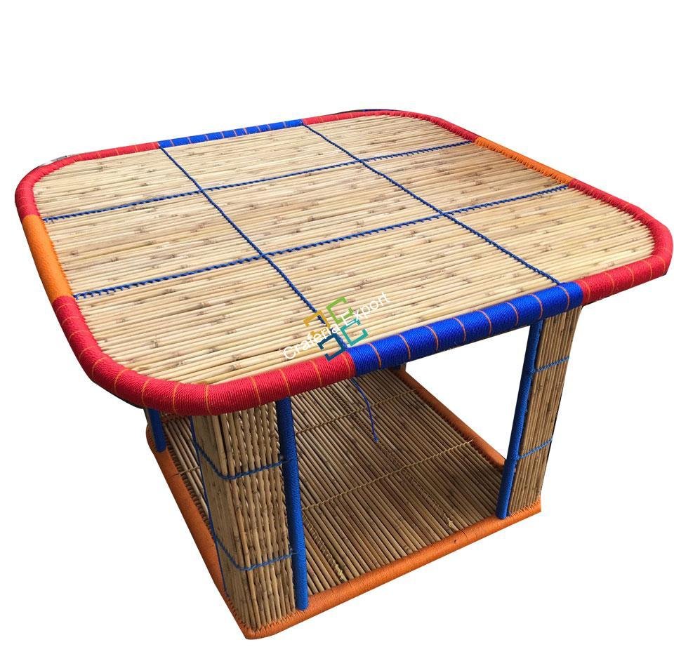 Bamboo Crafted Square Table for Garden Dinner living Areas - Image 2