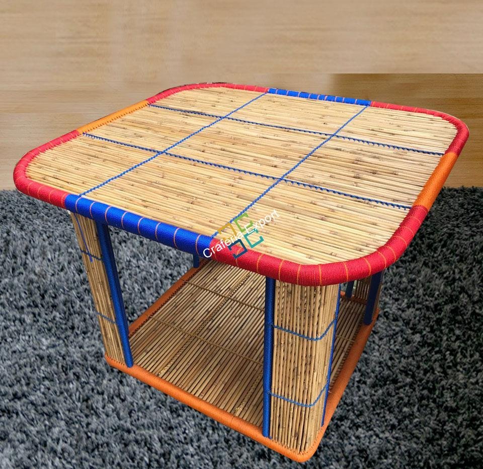 Bamboo Crafted Square Table for Garden Dinner living Areas - Image 4