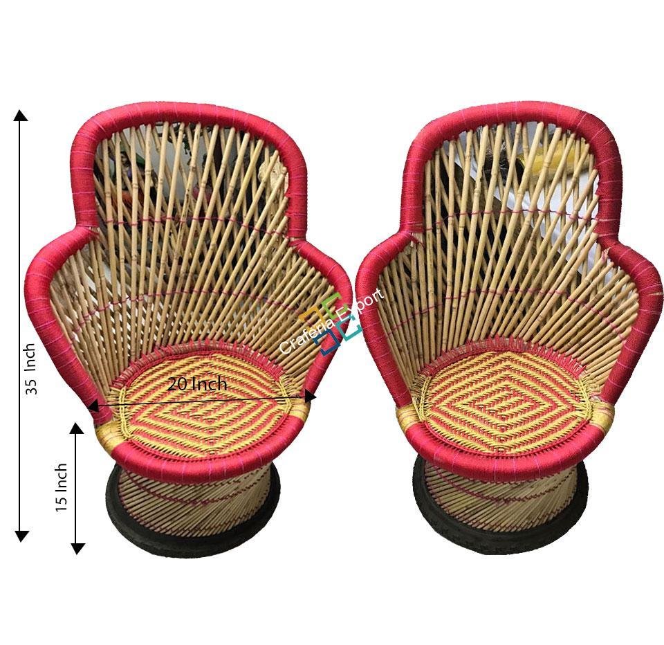 Bamboo Chairs in Ullu-Cut Shaped Set of 2 (Large Size) - Image 2
