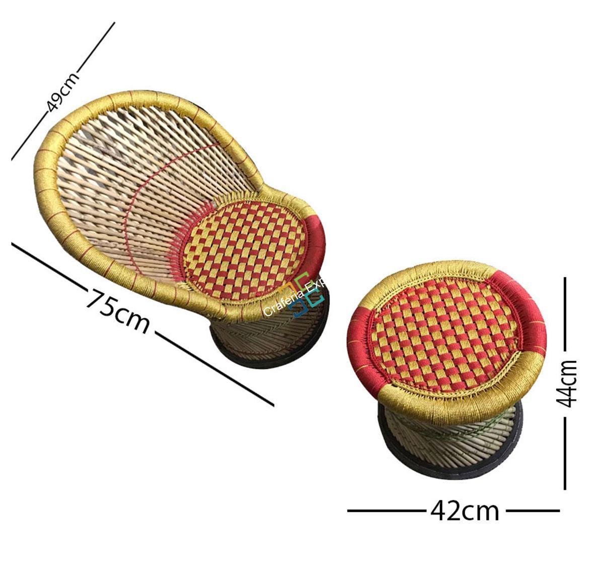 Mudda Bamboo Chair With Stool for Sitting/Relaxing/Outdoor/Indoor Use (Set of 2) - Image 4