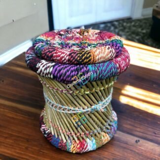 Colourful Combo bamboo  Mudda Stool set | handcrafted cane stools