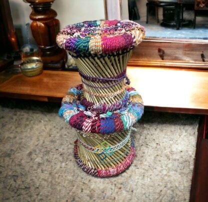 Colourful Combo bamboo  Mudda Stool set | handcrafted cane stools - Image 3